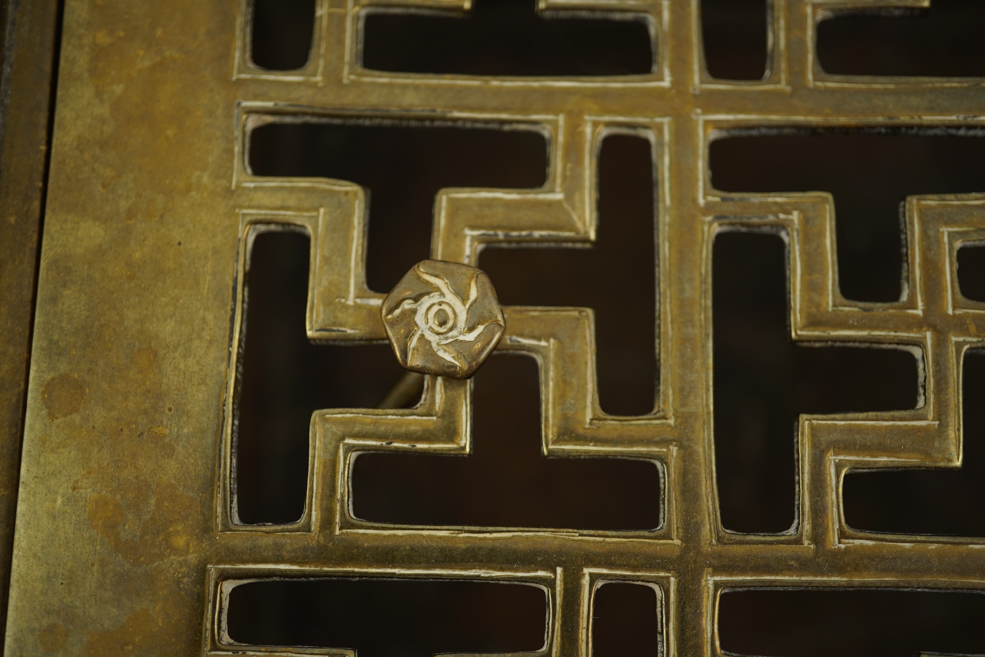 A large Chinese bronze rectangular censer and cover, Xuande seal mark, and a ‘plum blossom and chilong’ bronze censer, both 19th century
